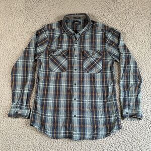 Roark Revival Shirt Men's Large Multi Color Plaid Button Up‎ Classic Fit Knit